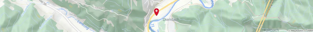 Map representation of the location for Apotheke Diemlach in 8605 Kapfenberg-Diemlach